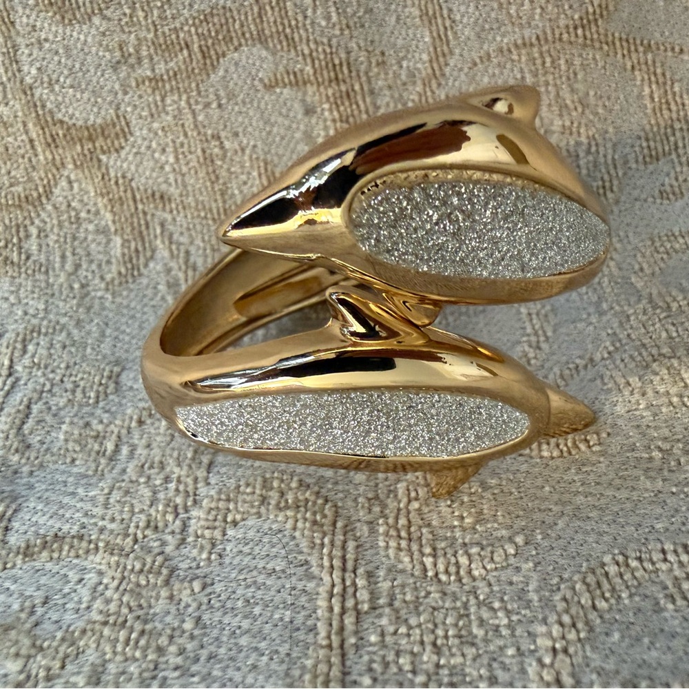 Statement Gold and Silver Dolphin Bracelet - Picture 3 of 6